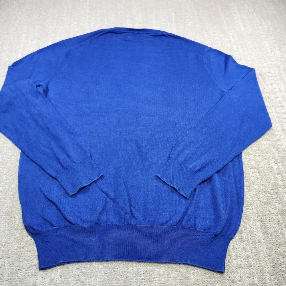 Polo Ralph Lauren Sweater Men Medium Pima Cotton Blue Lightweight Knit Preppy
